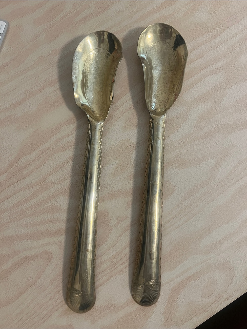 GOGO Brass-Colored Decorative Serving Spoon Pair